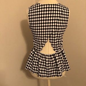 Charming Charlie Scalloped Open Back Peplum Top